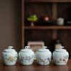 Celadon tea can with lid, fine mouth dustproof design and delicate texture Household tea preservation storage tank, storage tank