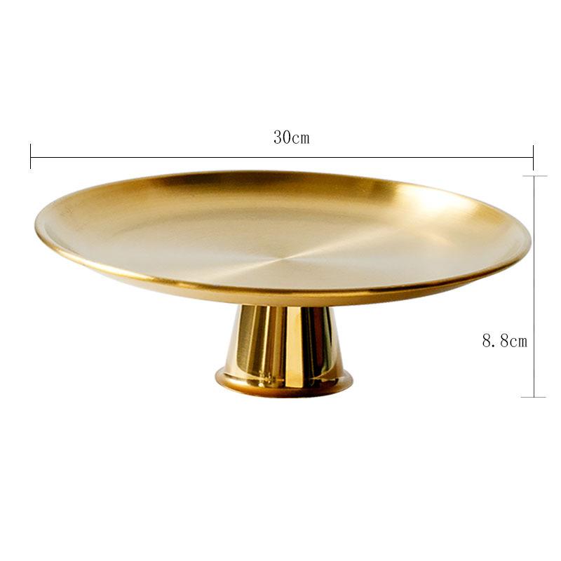 Circular Mirror Stainless Steel Fruit Tray, Snack and Candy Tray, Living Room Coffee Table Storage Tray, Accessory Accessories