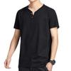 Men's Solid Color V-Neck Short Sleeve Summer T-Shirt