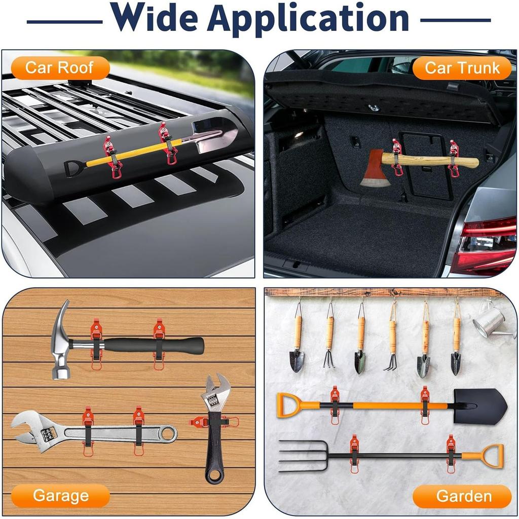 Schaufelhalterung für Dachträger, Metall-Gummi-Klemme Schnellspannwerkzeug Montagehalterungs-Kit, Schaufel-Axt-Halter für LKW, Overlanding-Ausrüstung, Boot, Off-Road-Dach