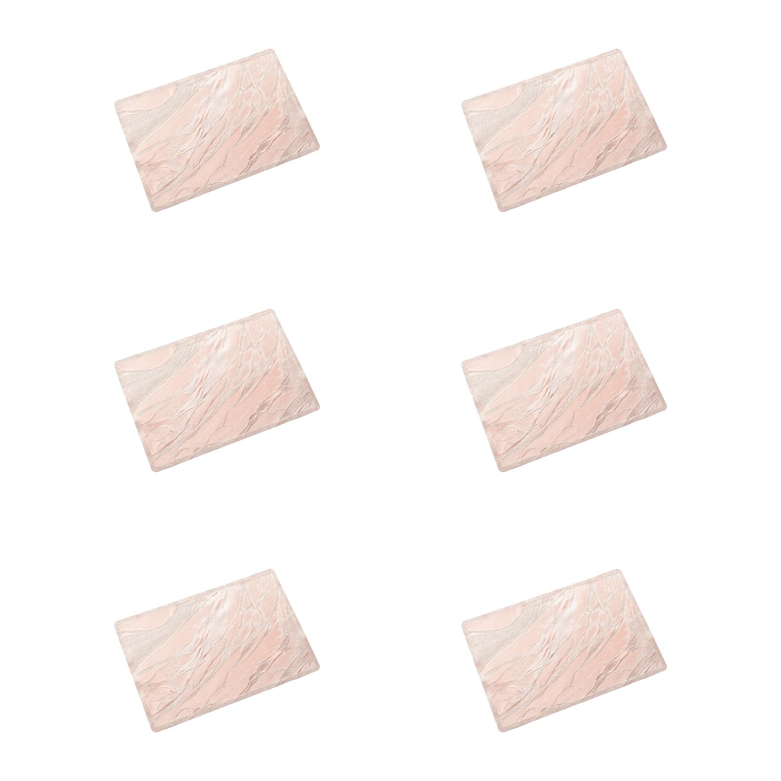 

Waterproof Oil Resistant PVC Table Mats with Non Slip Backing Set of 6 Contemporary Rectangle Placemats for Dining розового золота
