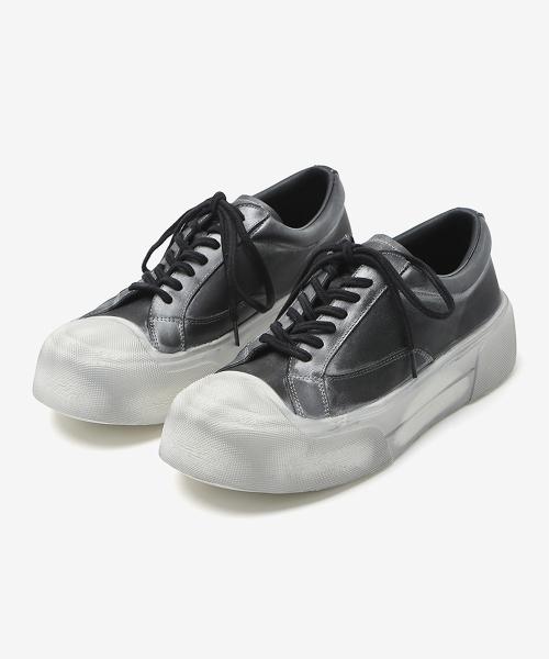 [WETHEROAD] Bread Dirty Scratch Preppy Sneakers Black WTRD3140