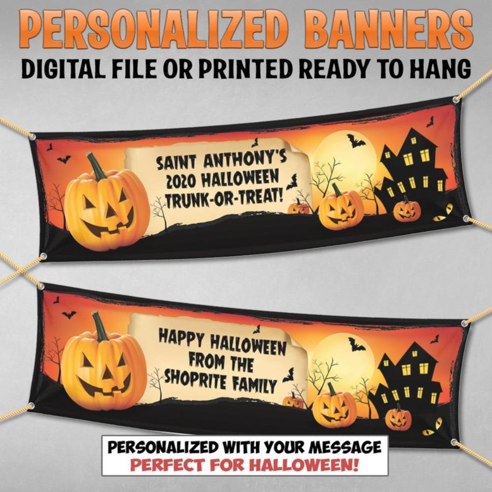Индивидуальный персонализированный баннер для Хэллоуина, Персонализированный баннер, Баннер на Хэллоуин, Декорация-фон для Хэллоуина 50x120cm