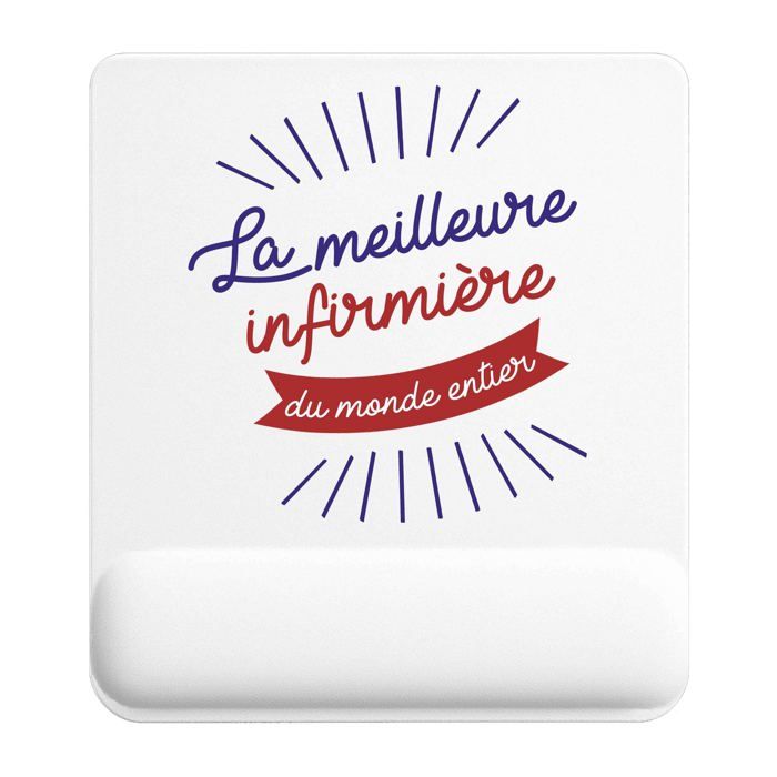 Tapis de souris - PLANETEE - Infirmière Meilleure Monde - 22x18 cm - Surface lisse antidérapante - 3 mm