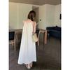 French Gentle Style Halter Suspender Dress, Loose Covering Meat, Thin, Lazy Style Long Skirt for The Masses
