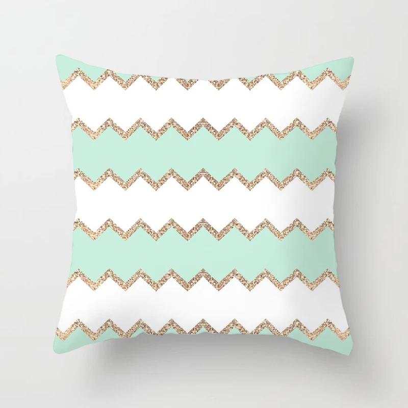 

Mint Geometric Cushion Cover Polyester 45X45CM Pillowcase Home Decorative Throw Pillow Covers 12x12Inch