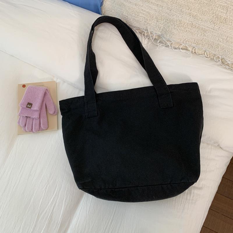 Canvas Bag Women's 2025 New Large-capacity Shoulder Tote Bag for College Students In Class Commuting Tote Bag Shopping Cloth Bag