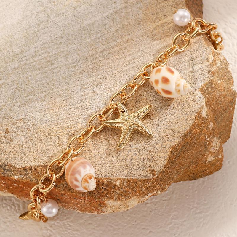 Bohemian Beach Waist Chain Body Jewelry Women'S Bracelet Necklace Waist Chain Imitation Pearl Shell Body Chain Jewelry Gift