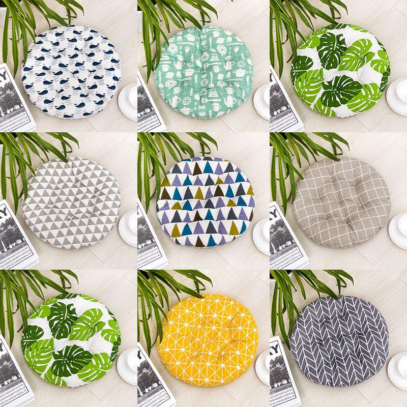 Cotton Linen Circle Cushions Dining Chair Seat Pads Thick Garden Floor Mats