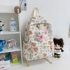 New Casual Backpack Korean Style Ins Simple Backpack Cute Printed Girl Large Capacity Lightweight Student Schoolbag