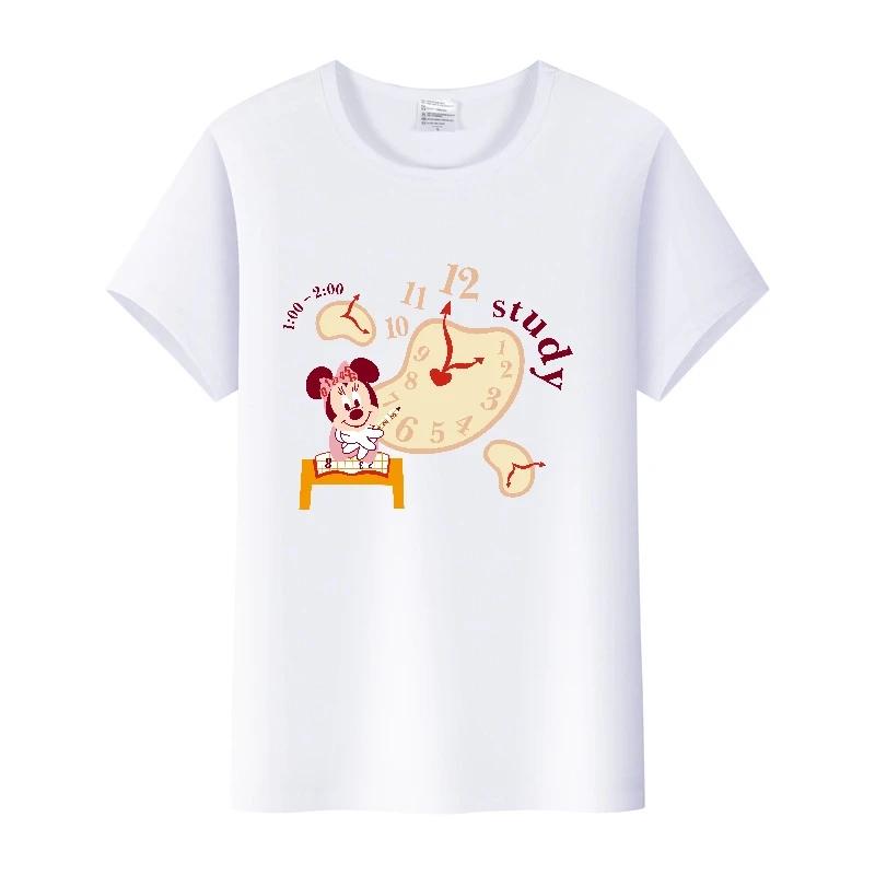 Casual Cartoon Minnie Summer Blouses T-shirt White 2000s Tees Tshirt Mickey Mouse Tops Oversized Clothes Unisex