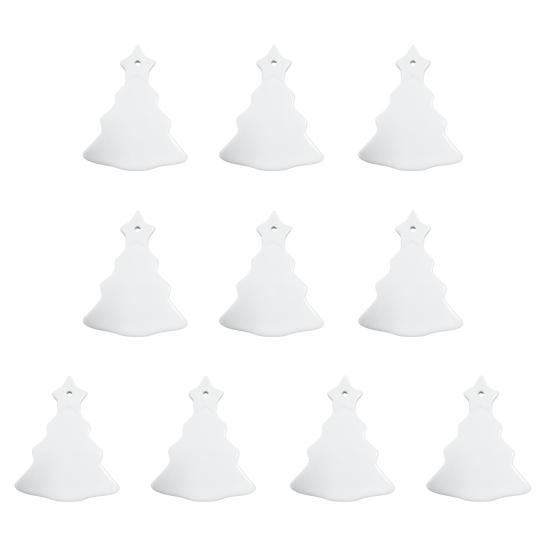 Sublimation Ceramic Ornament White Sublimation Blank Ornament Unfinished Christmas Hanging