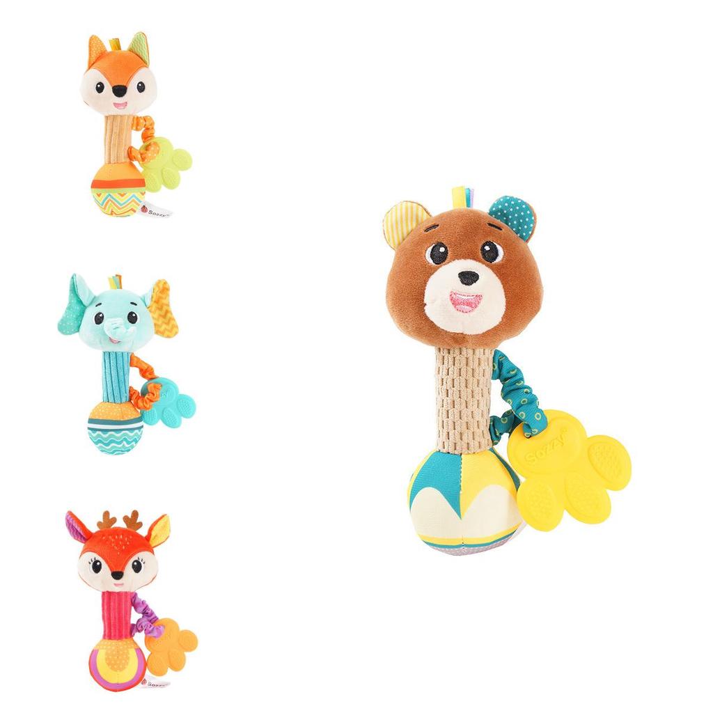 Sozzy Soft Plush Baby Rattle Hand Grasp Stick Toy 0-1 Year Old Infant Teether Bed Bell Baby Shake Bell Stuffed Doll