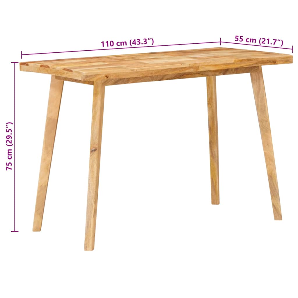 Dining Table Natural 100 X 55 X 75 Cm Solid Mango Wood