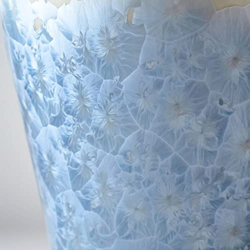 Wired Beans Eternal Mug, Kyoto Ware Flower Crystal Design Coffee Cup, 240ml, In a Japanese Cedar Box (Silver Wisteria)