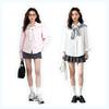 MJ STYLE Women's Cotton Oversized Color-Block Shawl Collar Shirt