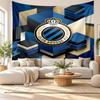 Arazzo da Parete FC Club Brugge, Appeso a Parete in Tessuto Morbido, Sfondo Decorativo per Camera da Letto Arte Murale per la Casa