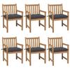 Day and Night - Day and Night Garden Chairs 6 Pcs Solid Teak Wood Anthracite Cushions