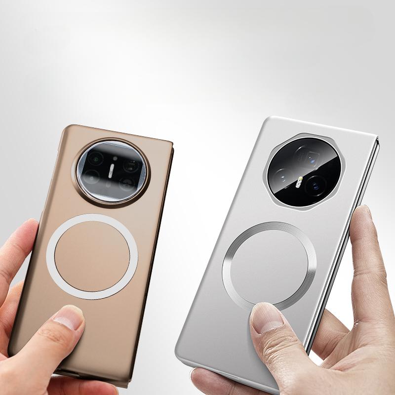 For Huawei Honor Magic V3 VS3 Metallic Paint Magnetic for Magsafe Frameless Hard PC Case for Honor Magic V3 V2 VS2 Wireless Charging Protect Cover