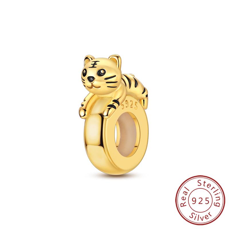 925 Silver Teddy Poodle Dog Cat Charms Beads Pendant Universal Buckle Fit Bracelet DIY Jewelry Gift