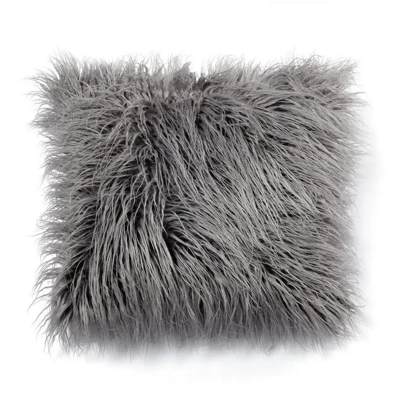 Soft Fur Plush Cushion Cover Home Decor Pillow Covers Living Room Bedroom Sofa Decorative pillowcase 45x45cm shaggy fluffy cover