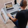 Foldable Desk Breakfast Bed Table Computer Laptop Holder Portable Serving Tray Beige