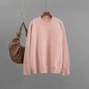 Qooth Basic Casual Sweater Women Oversize Solid Color Round Neck Knit Top QT2790