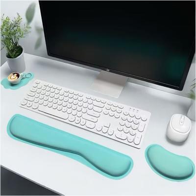 3Pcs Soft Keyboard Wrist Rest Set Non-Slip Base Keyboard Hand Cushion Laptop Use