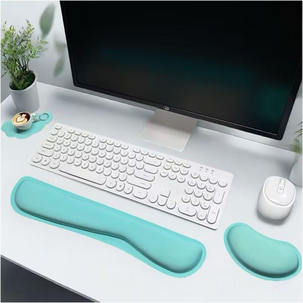 3Pcs Soft Mouse Wrist Support Pad Non-Slip Base Wristband Mouse Mat Computer Use