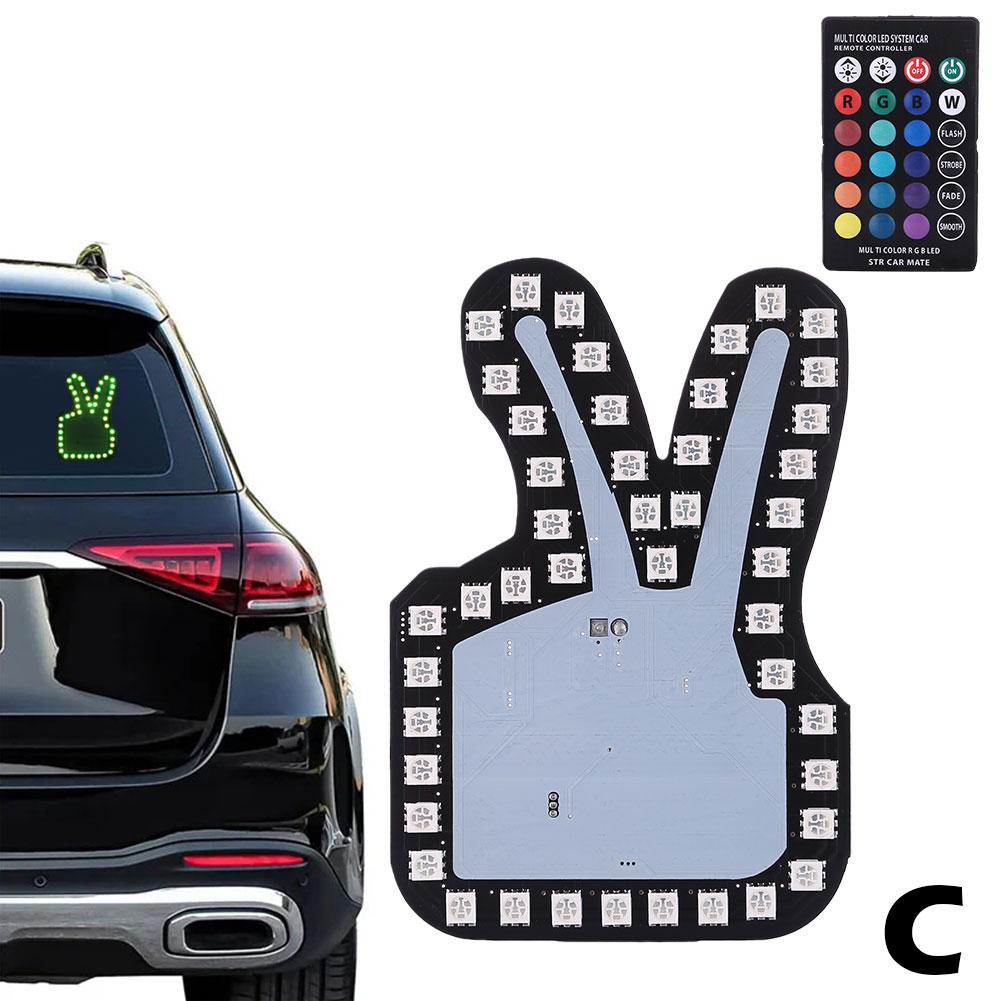 Gestenlicht Lustiges Auto-Fingerlicht mit Fernbedienung Atmosphärenlicht Handlampenaufkleber Glow Panel Autolicht Universal