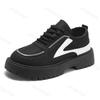 Fashion Men's Platform Boaed Shoes 2025 Spring Autumn New Height Increase Outdoor Non Slip Casual Shoes Cross Tied Fashion Vintage Flats