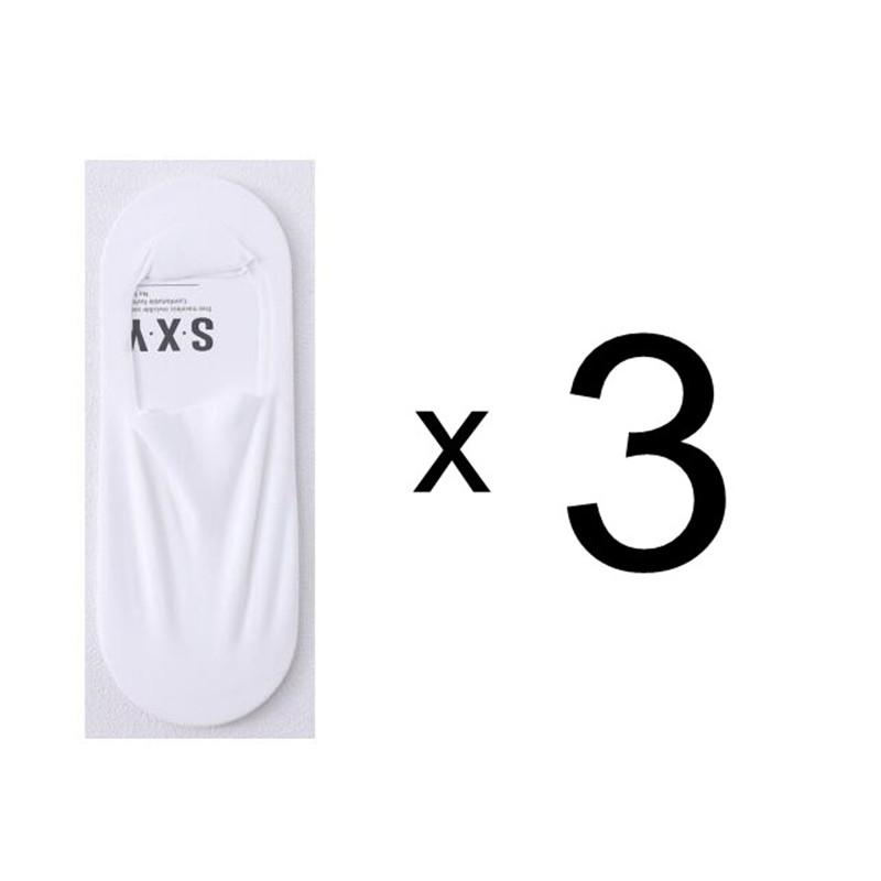 

6 шт. = 3 пары ультратонких мужских летних шелковых носков-лодочек, мужские носки с закрытым носком из силикона, хлопковая подошва One Size