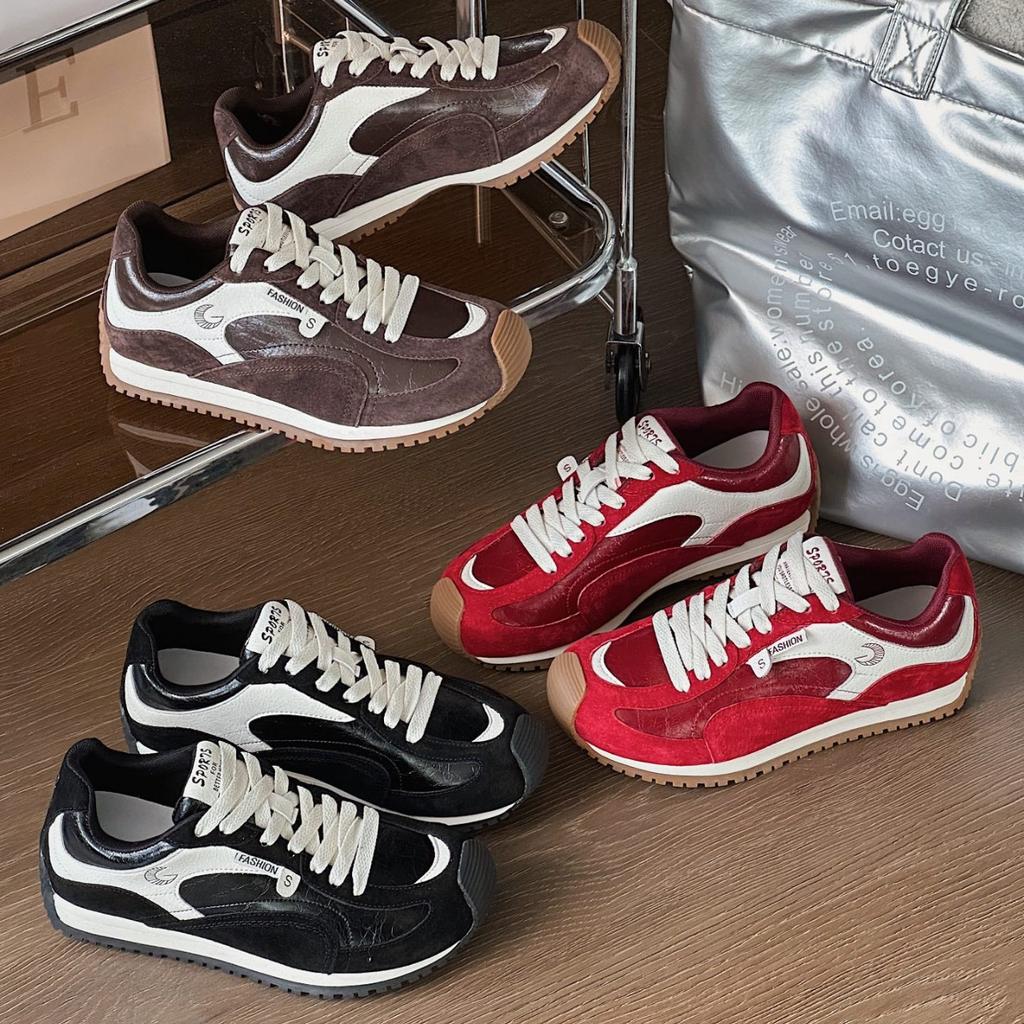 Retro Versatile Soft Sole Breathable Casual Sports Shoes Women's Summer Fashion Korean Version Lace-up Splicing Mesh Cotton Forrest Gump Shoes