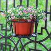 Hanging Railing Planters, Metal Flower Pot, Iron Rack Balcony Planter Basket Small Shelf Container for Balcony Fence Garden Flower Pot