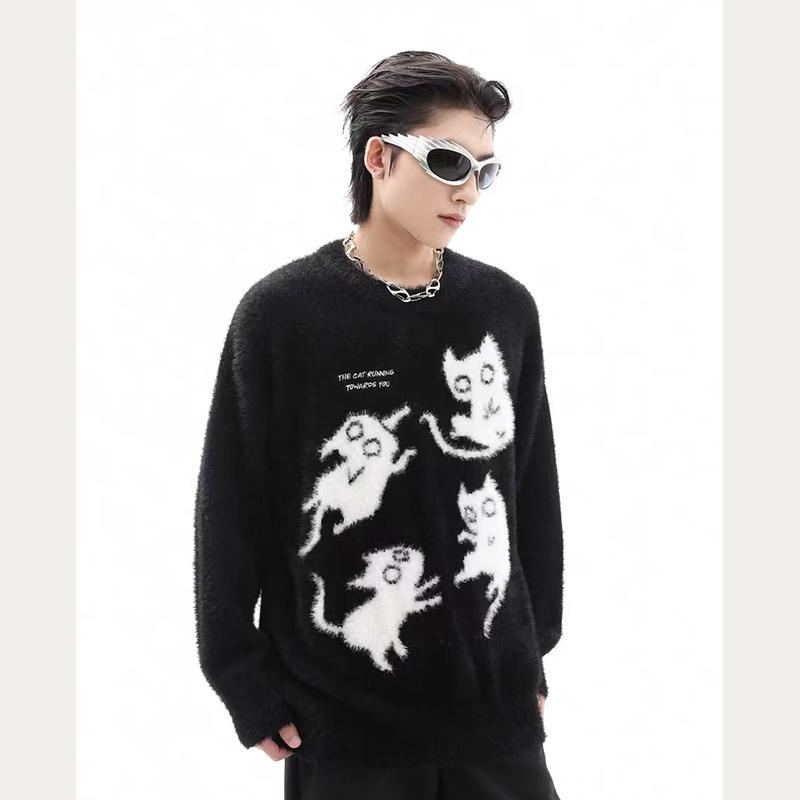 Round Neck Sweater, Knitted Sweater, Men'S Casual And Handsome Autumn And Winter Base Shirt, Men'S Temperament Slim Fit Top