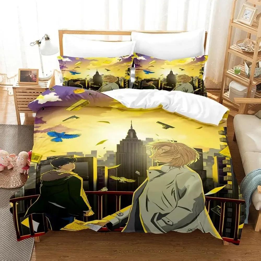 

Vibrant Soft Banana Fish Size Bed Adult Kid Bedroom Duvetcover Sets 3D Print Anime Single Twin Full Queen King Quilt Comforter (quilt)-EU Single(135*200cm)3pcs