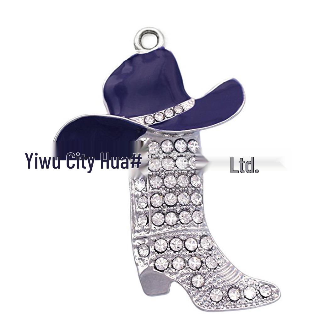 Christmas Series Colorful Drip Oil High Boots Rhinestone Dangle Earrings