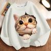 Cute Cat Round-neck Sweatshirt for Children, Fashionable Long-sleeved Sweatshirt for Boys and Girls In Spring and Autumn