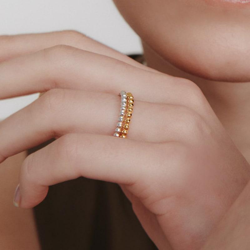 LUNNE Silver 925 Mini Round Ball Ring #LSR26