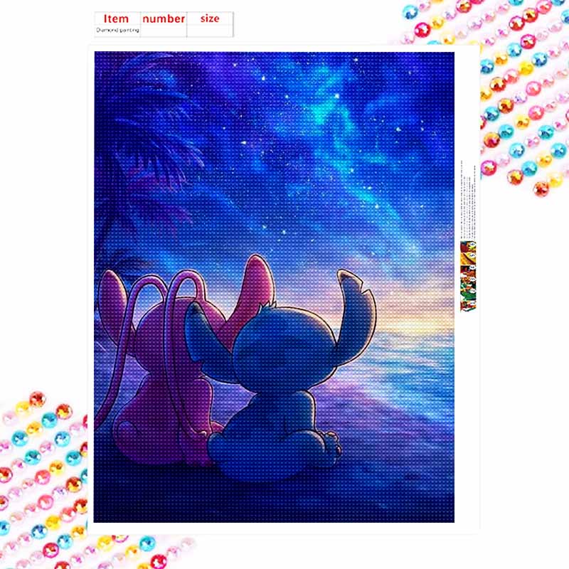 Disney Diamond Painting 5D DIY Stitch Angel Diamond Painting Art Diamond Painting Kit Adult/Beginner Gift Idea Creative Home Decor