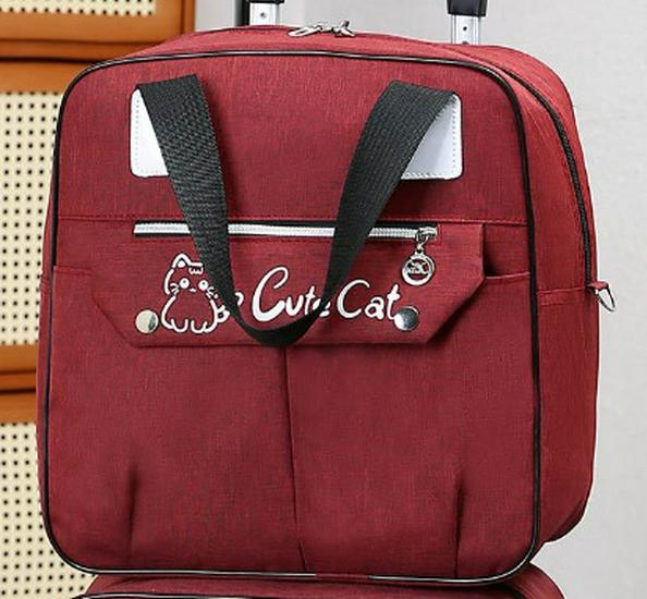 

Милый складной мультяшный дорожный набор: Дорожная сумка на колесах, Наплечная спортивная сумка, Женская спортивная и модная сумка-тоут Small