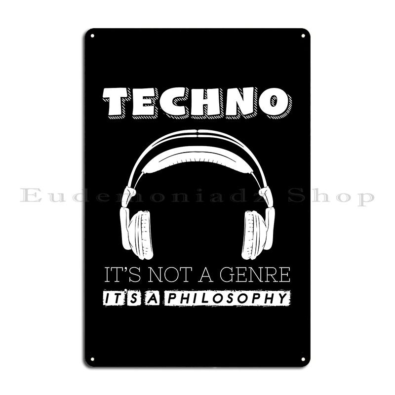 Addicted To Techno Music Saying Skull Dj Music Electro Techno 90 Metal Plates Create Cinema Wall Decor Garage Tin Sign Poster