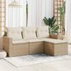 VidaXL Garden Lounge Set with Cushions 4 Pcs Beige Braided Resin 3218858