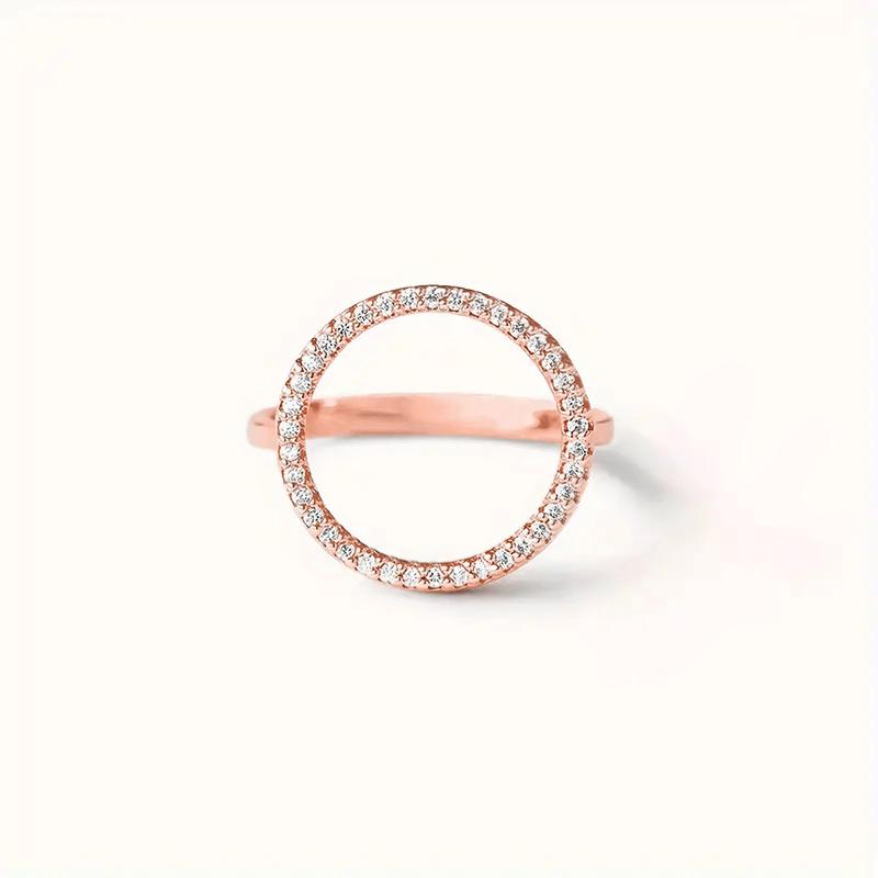 

CAOSHI Eternity Round Circle Shaped Finger Rings for Women 3 Metal Colors Fashion Versatile Cubic Zirconia Rings Modern Jewelry 10