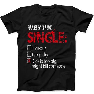 Why I'm Single Hideous Too Picky Dick Is Too Big Funny Saying Black T Shirt 390
