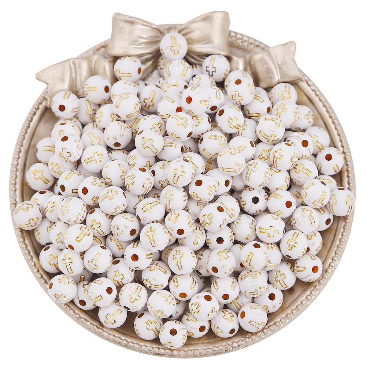 

100 шт. 8 мм акриловые бусины с крестообразным узором свободные бусины-разделители для изготовления ювелирных изделий