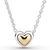 Authentic 925 Sterling Silver Rose Timeless Elegance Elevated Heart Necklace For Women Bead Charm Diy Jewelry