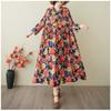 Ladies' Retro Niche Cloud Brocade Yarn Cotton Linen Hooded Printed Dress