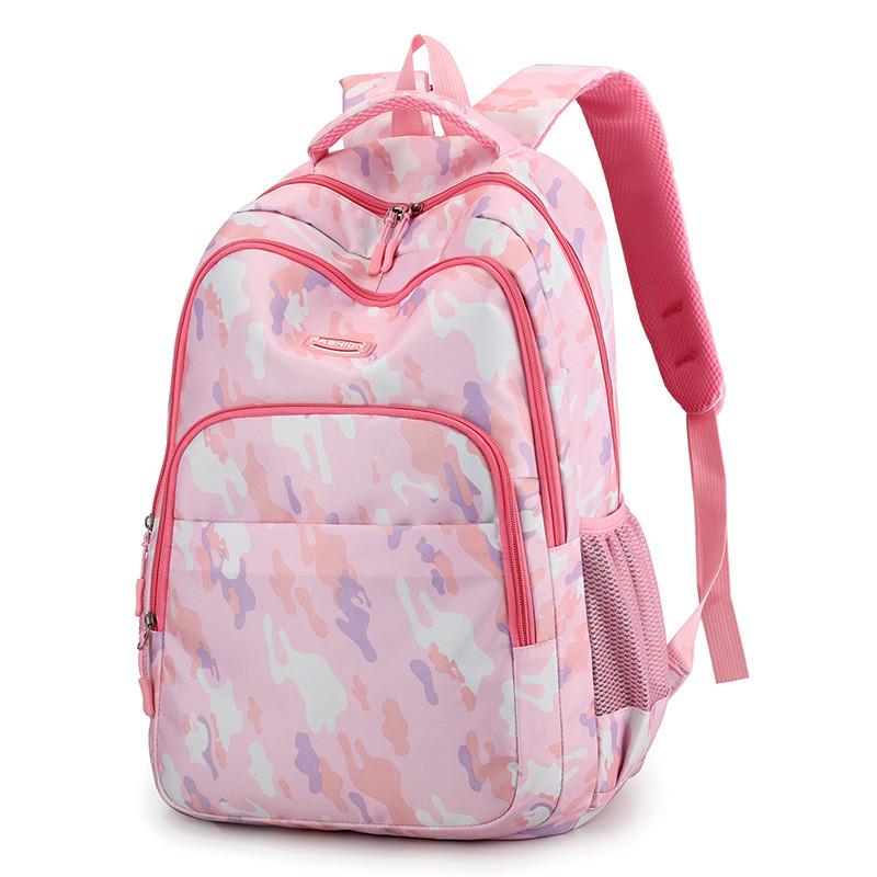 Pattern Contrasting Stripe Neutral Backpack Splash Proof Outdoor Travel Bag
