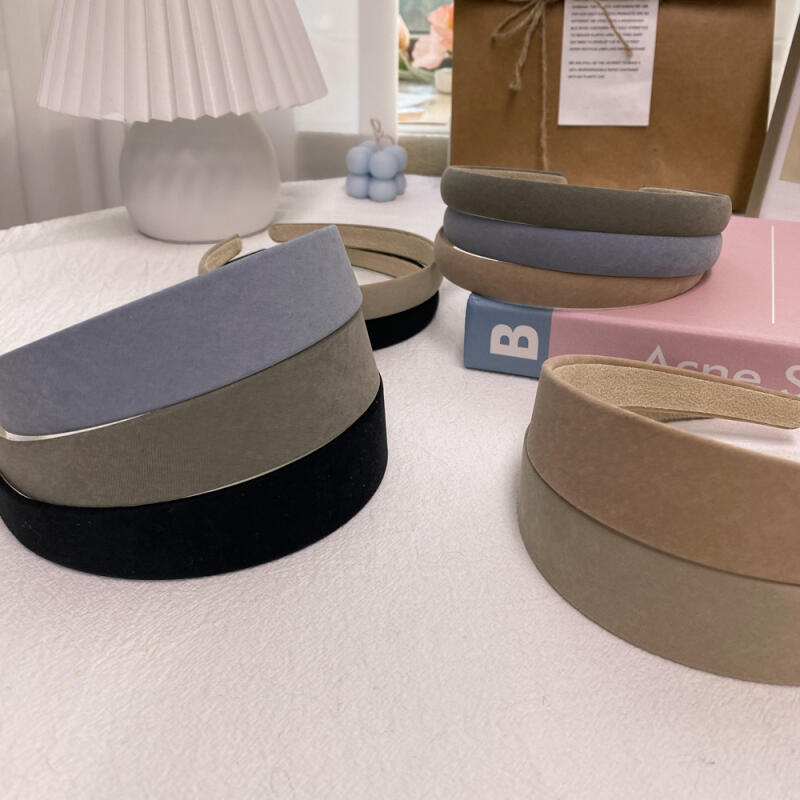 

Suede Headband Fall Winter High Teen Tax Hairband Wide size_Light beige